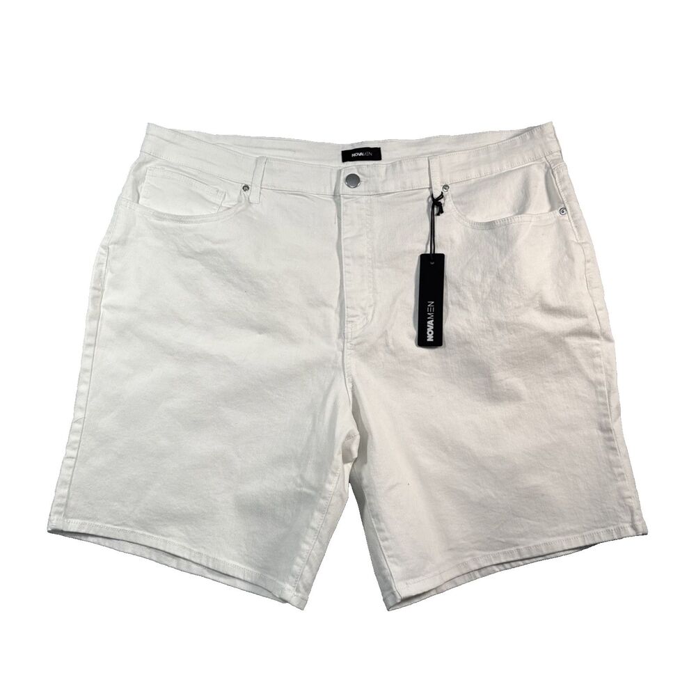 Nova Men Jean Shorts Men's Size 42  Mike Relaxed Denim White Stretch NWT